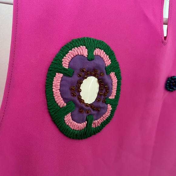 Moschino Pink Mini Dress w Floral Embroidery - Picture 5 of 12